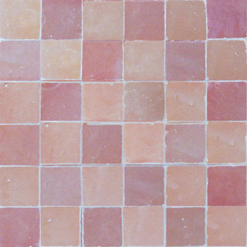 Mosaic House Moroccan tile Rceef 21-22 Pink Light Pink  zellige, mosaic, zellij, field, pattern, glaze, simple, classic, grid, squares 